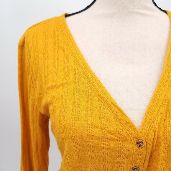 Abound Women's Large Pointelle Knit Crop Sweater - Picture 3 of 10